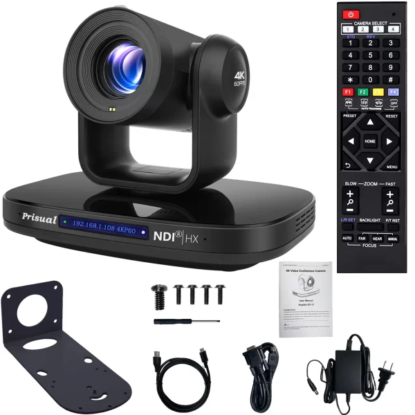 Prisual 4K PTZ NDI Camera AI Auto-Tracking NDI PTZ Camera, USB3.0 3G-SDI HDMI 4K PTZ Camera Package - Image 2