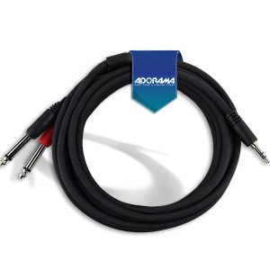 Short 3.5mm Stereo to Dual 1/4″ Mono (Male) Breakout Cable