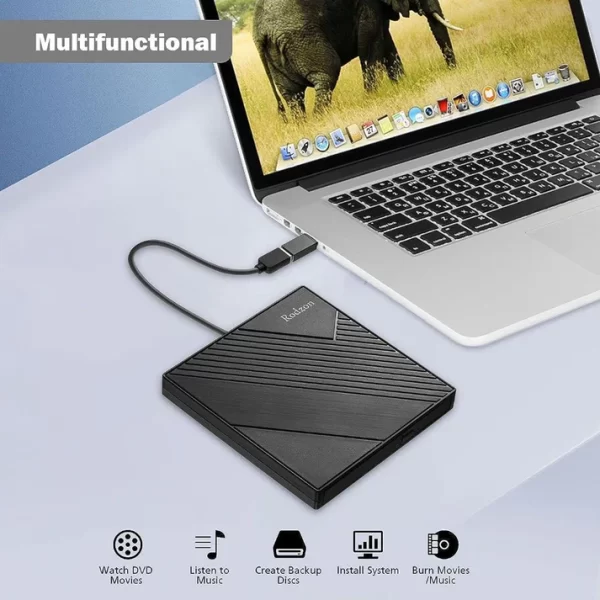 External DVD Drive USB 3.0 & Type-C - Image 3